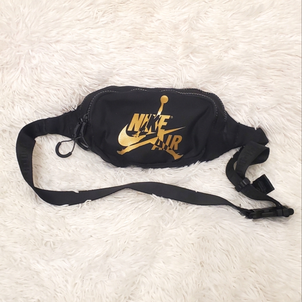 Air Jordan Black And Gold Belt Bag